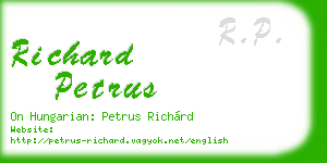richard petrus business card