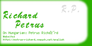 richard petrus business card